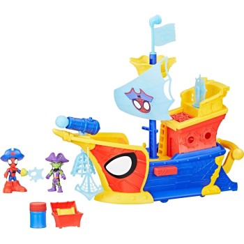 Hasbro Spiderman Spidey And His Amazing Friends  Water-Webs Webs Ahoy Bubble Pirate Ship Toy G0666 5010996281357