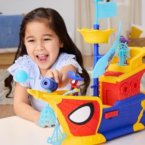 Hasbro Spiderman Spidey And His Amazing Friends  Water-Webs Webs Ahoy Bubble Pirate Ship Toy G0666 5010996281357