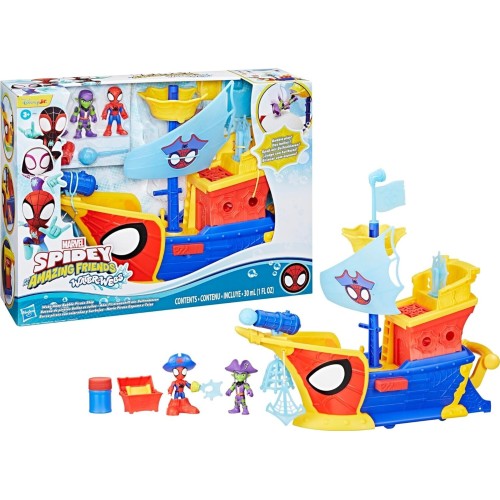 Hasbro Spiderman Spidey And His Amazing Friends  Water-Webs Webs Ahoy Bubble Pirate Ship Toy G0666 5010996281357