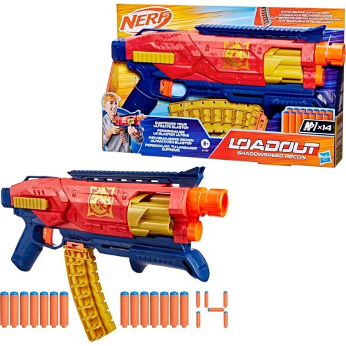 Hasbro Nerf Loadout Shadowspeed Recon Blaster and 14 N1 Darts G1759 5010996347114