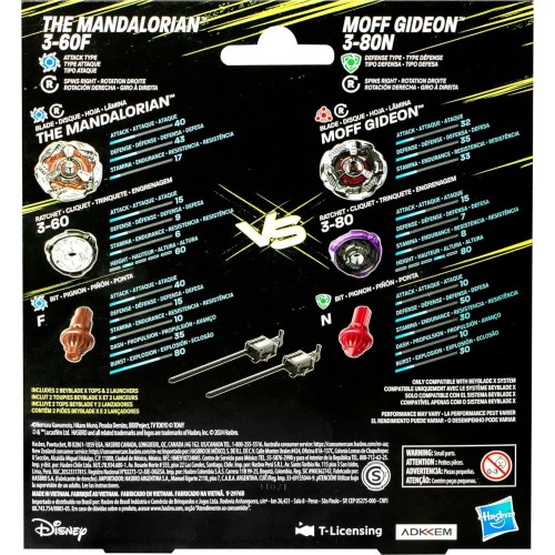 Hasbro Beyblade X And  Wars Collab The Mandalorian 3-60F Vs. Moff Gideon 3-80N G0279 / F9589 5010996257130