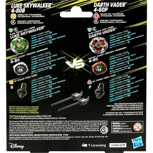 Hasbro Beyblade X And Star Wars Collab Luke Skywalker 4-80B Vs. Darth Vader 4-60B Mult G0279 / G0290 5010996257147