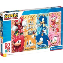 Clementoni Sonic The Hedgehog παιδικό παζλ maxi super color sonic 60 τμχ 1200-26073 8005125260737