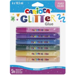 CARIOCA Glitter Glue Tubes Pearly - 6 Pcs C42113 8003511421137