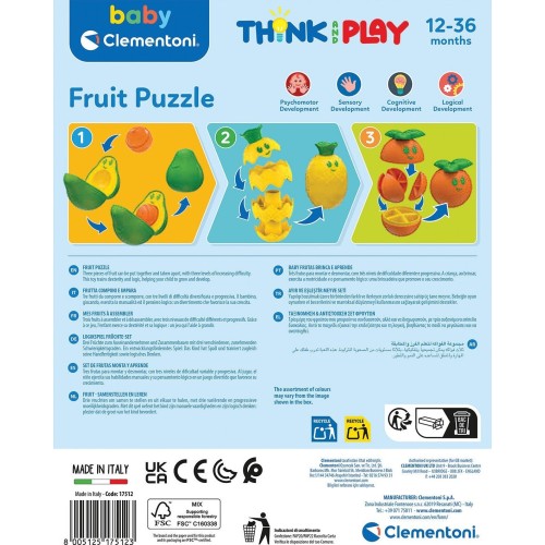 Baby Clementoni Baby Fruit Set Of Recycled Ingredients For 12-36 Months 1000-17512 8005125175123