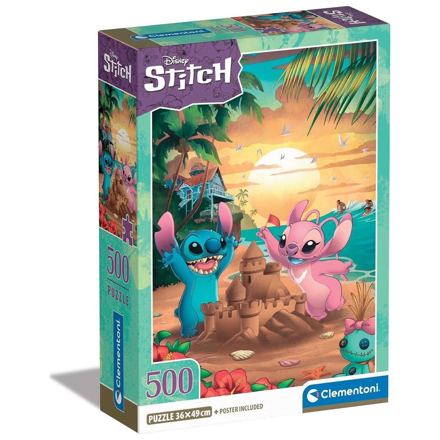 Clementoni High Quality Collection Disney Stitch 500 pcs - Compact Box ...