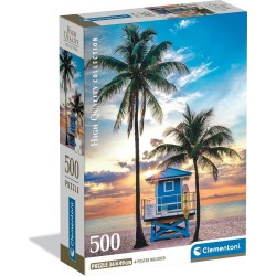 Clementoni High Quality Collection Puzzle Miami Beach in Florida 500 pcs - Compact box 1220-35574 8005125355747