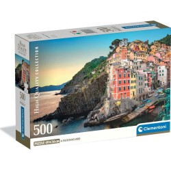 Clementoni παζλ high quality collection ακτή riomaggiore 500 τμχ - compact box 1220-35576 8005125355761