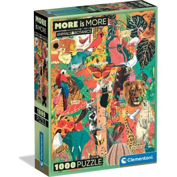 Clementoni παζλ more is more collection animals and botanics 1000 τμχ - compact box 1260-37073 8005125370733