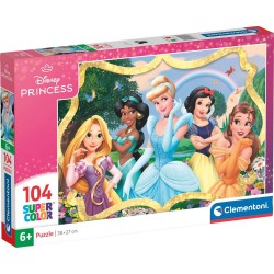 clementoni παιδικό παζλ super color disney prinncess 104 τμχ 1210-25058 8005125250585