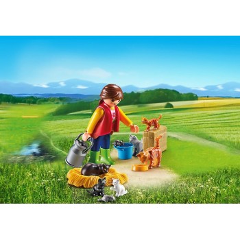 Playmobil Αγρότισσα Και Γατάκια 6139 4008789061393