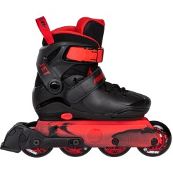 Powerslide jet Black Adj. Roller Skates-black Color Black-red, Size 35-38 19.940705/35 4040333580783