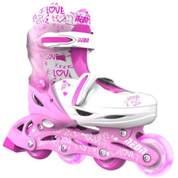 yvolution neon combo 2 σε 1 αυξομειούμενα πατίνια - ροζ 30-33 53.NT09P4 0810012241854