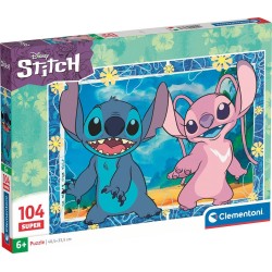 clementoni παιδικό παζλ super color disney stitch 104 τμχ 1210-27573 8005125275731