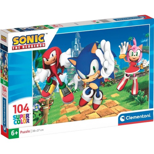 Sonic The Hedgehog clementoni παιδικό παζλ super color sonic 104 τμχ ...
