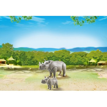 Playmobil Ρινόκερος Με Το Μικρό Του 6638 4008789066381