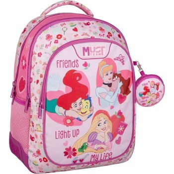 Diakakis imports School Backpack Elementary Disney Princess Friends Light Up My Life Must Team 3 Cases 000564749 5205698724534