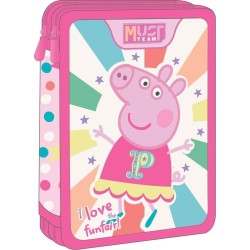 Diakakis imports School Pencil Case Double Filled Peppa Pig I Love Funfair Must Team 2 Cases 000482836 5205698750250