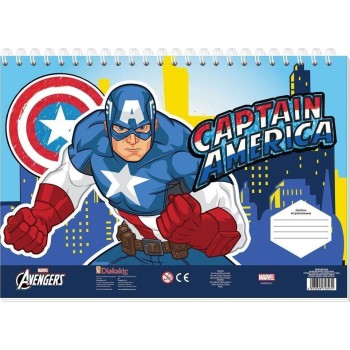 Diakakis imports Marvel Avengers Painting Blog Captain America 23X33 40 Sheets Stickers - 1 Pc 000506305 5205698748431