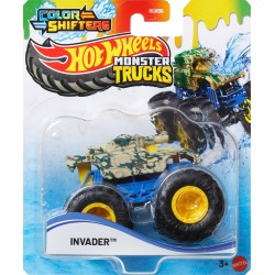 Mattel Hot Wheels Color Shifters Monster Trucks 1:64 , 1 Toy Truck Changes Colors In Water Shifters Invader HGX06 / JDV95 194735