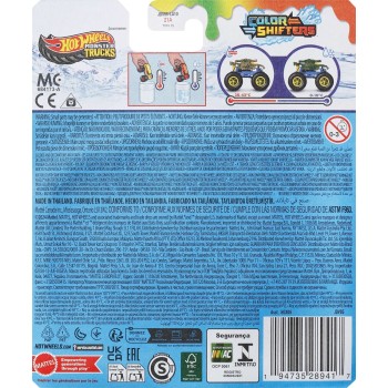 Mattel Hot Wheels Color Shifters Monster Trucks 1:64 , 1 Toy Truck Changes Colors In Water Shifters Invader HGX06 / JDV95 194735