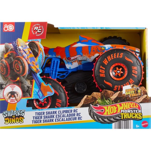 Mattel Hot Wheels Monster Trucks Tiger Shark Climber RC Vehicle, Battery-powered Remote-control Toy Truck JFR39 194735304097