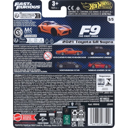 Mattel Hot Wheels Fast And Furious 2020 Toyota Supra HNW46 / JBM00 194735263509