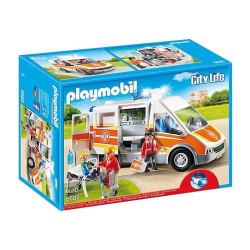 Playmobil Ασθενοφόρο Με Σειρήνα Και Φάρο Που Αναβοσβήνει 6685 4008789066855