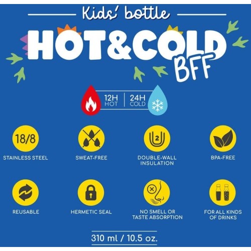Legami Παιδικό Ανοξείδωτο Μπουκάλι - Hot&Cold BFF - Dino KSSB0009 8052694028756