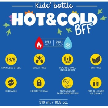 Legami Παιδικό Ανοξείδωτο Μπουκάλι - Hot&Cold BFF - Dino KSSB0009 8052694028756
