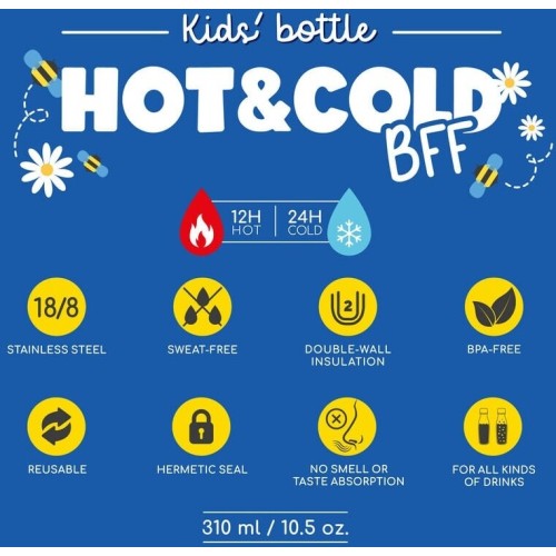 Legami Kids' Vacuum Bottle - Hot&Cold BFF - Teddy Bear KSSB0006 8052694028145