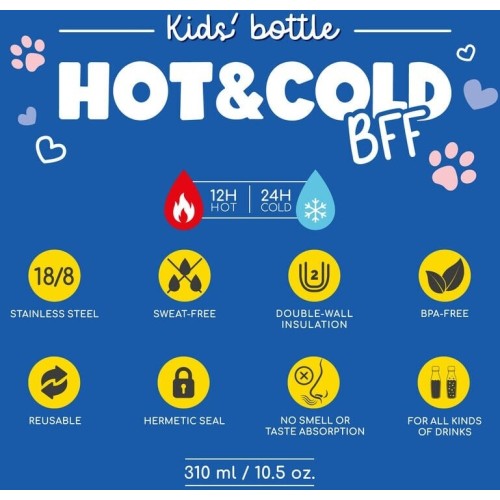 Legami Παιδικό Ανοξείδωτο Μπουκάλι - Hot&Cold BFF - Kitty KSSB0003 8052694028114