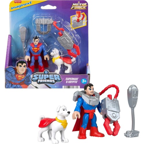 Mattel Fisher-Price Fisher Price DC Super Friends Imaginext Metal Force Superman & Krypto JDK90 / JGN60 194735318780