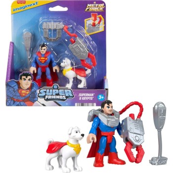 Mattel Fisher-Price Fisher Price DC Super Friends Imaginext Metal Force Superman & Krypto JDK90 / JGN60 194735318780