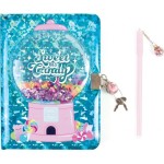 Make it Real - 3c4g | Bubble Gum Glitter Locking Journal With Pen 12052 638241120524