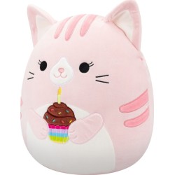 Squishmallows - Plush Celebration (5 Designs) 19cm - Jazwares Laura The Tabby Cat With Cupcake, Laura the Cat, Sqcr07775, JWSQ79