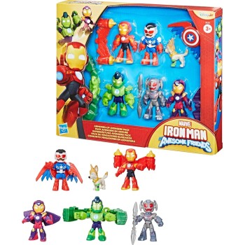 Hasbro Iron Man and His Awesome Friends Marvel Armored-up Avengers Pack Action Fig G1255 5010996313355