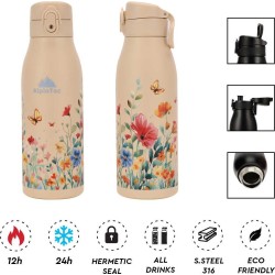Θερμός Alpintec 600Ml Fellow2 Print 316/304 Ivory Jade White-Flower TH-700-JWFLW 4891321283816
