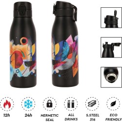Alpintec 600Ml Fellow2 Print 316/304 Black-Abstract TH-700-BLABS 4891321283809