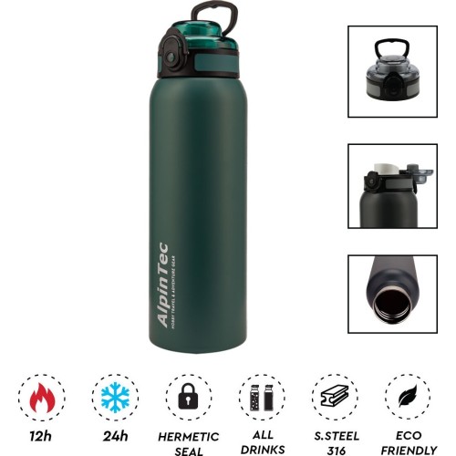 Alpintec 1000Ml Wayfarer 316/304 Blackish Green TH-1000-BGN 4891321283854