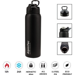 Θερμός Alpintec 1000Ml Wayfarer 316/304 Black TH-1000-BL 4891321283847