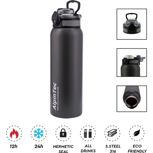 Alpintec 1000Ml Wayfarer 316/304 Grey TH-1000-GY 4891321283861