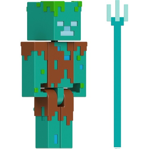 Mattel Minecraft Drowned Set, 3.25-Inch Scale Φιγούρα Παιχνιδιού GTP08 / JCN41 194735273355
