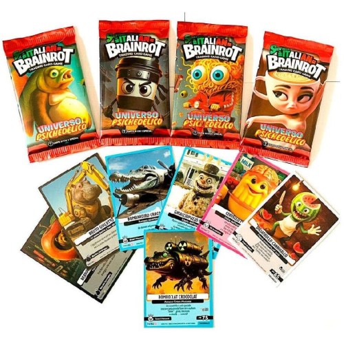 Giochi Preziosi Skifidol Italian Brainrot Trading Card Game Φακελάκι Με 7 Συλλεκτικές Κάρτες Σειρά A Psychedelic Universe - Διάφ