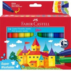 Faber-Castell Fibre-Tip Pen Jumbo 24Pc. Superwashable 154324 4005401543244