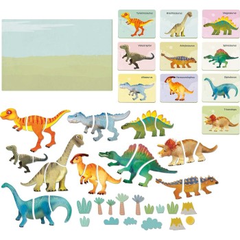 As company Happi Hobbi Happihobbi Dinosaurs 45 Educational Paper Magnets for 4+ Years 1029-64082 5203068640828