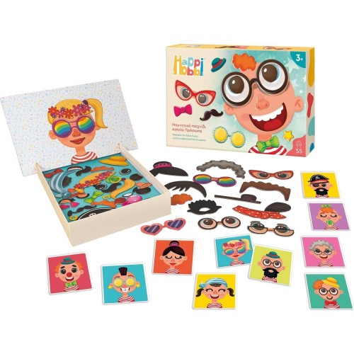 As company Happi Hobbi Happihobbi Funny Faces 55 Educational Paper Magnets for 3+ Years 1029-64079 5203068640798