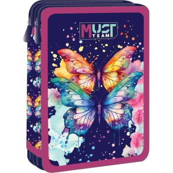 Diakakis imports Double Pencil Case 15X5X21 Must Team - Butterfly  000586319 5205698732751