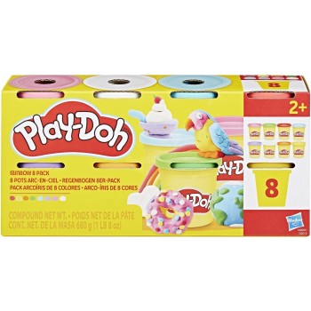Hasbro Play-Doh Σετ 8 Βαζακια Rainbow G0513 / G0691 5010996287793
