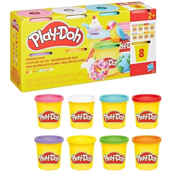Hasbro Play-Doh Set 8 Rainbow Jars G0513 / G0691 5010996287793